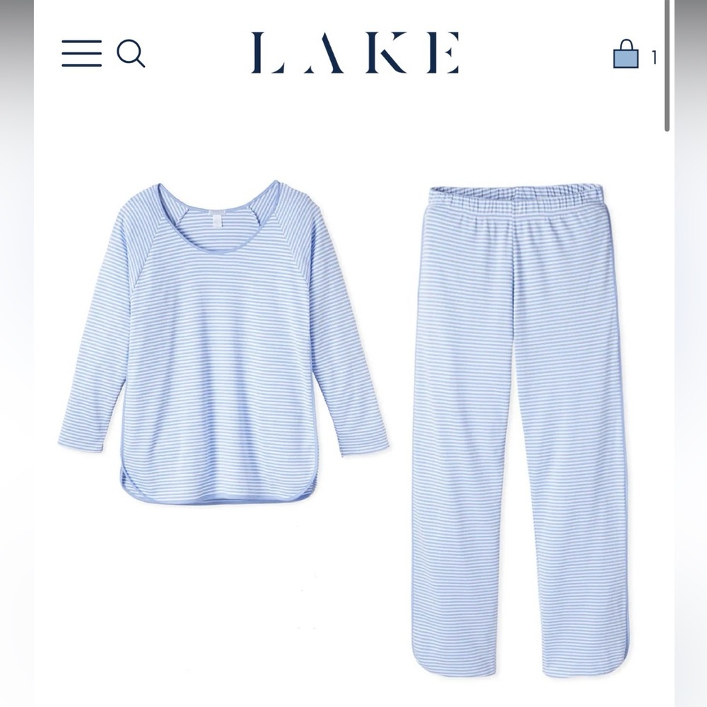 LAKE - Pima Long Sleeve + Pants in Hydrangea - L
